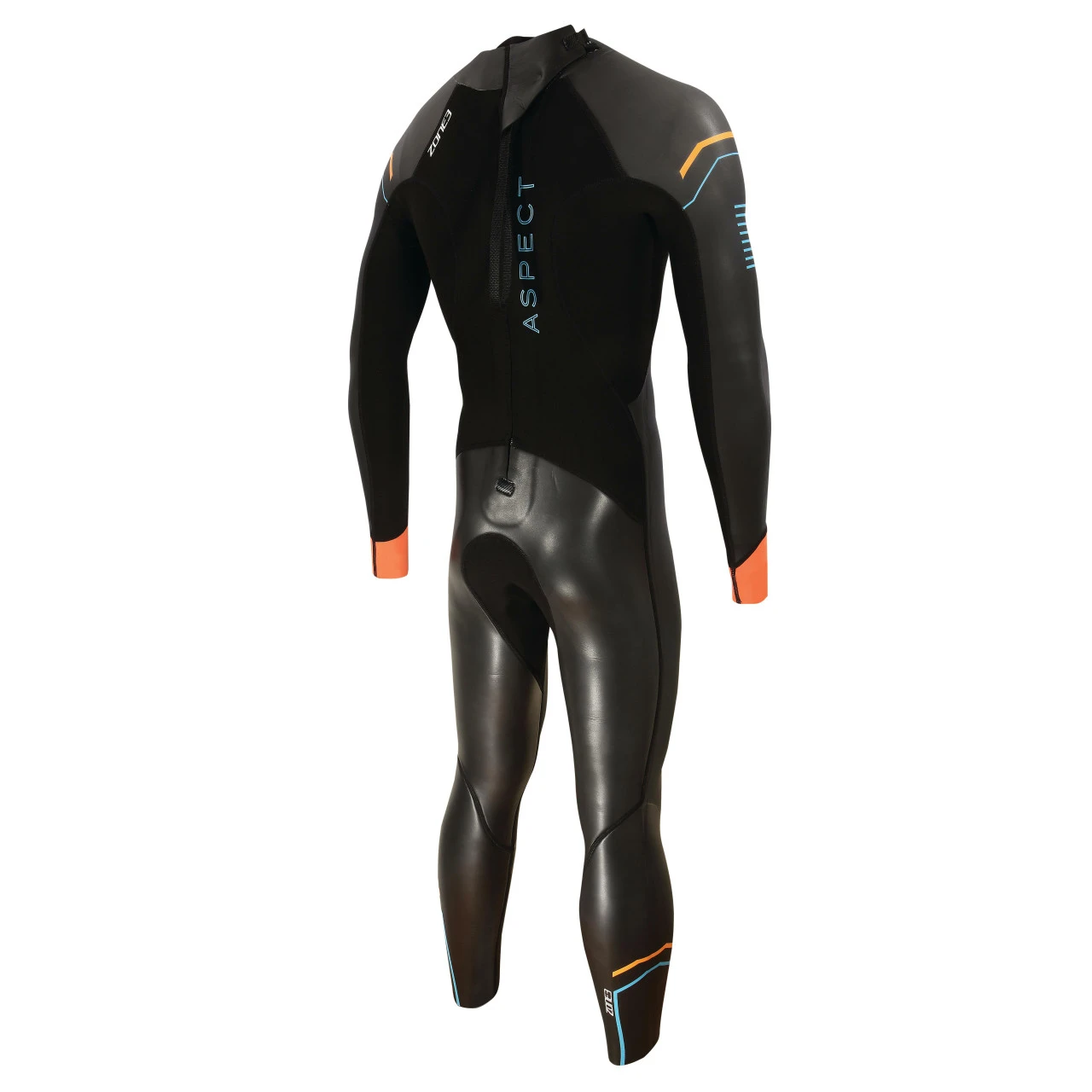 Zone 3 Zone3 - Men's Aspect 'Breaststroke' Wetsuit - Black/Blue/Orange - 2023 - Image 2