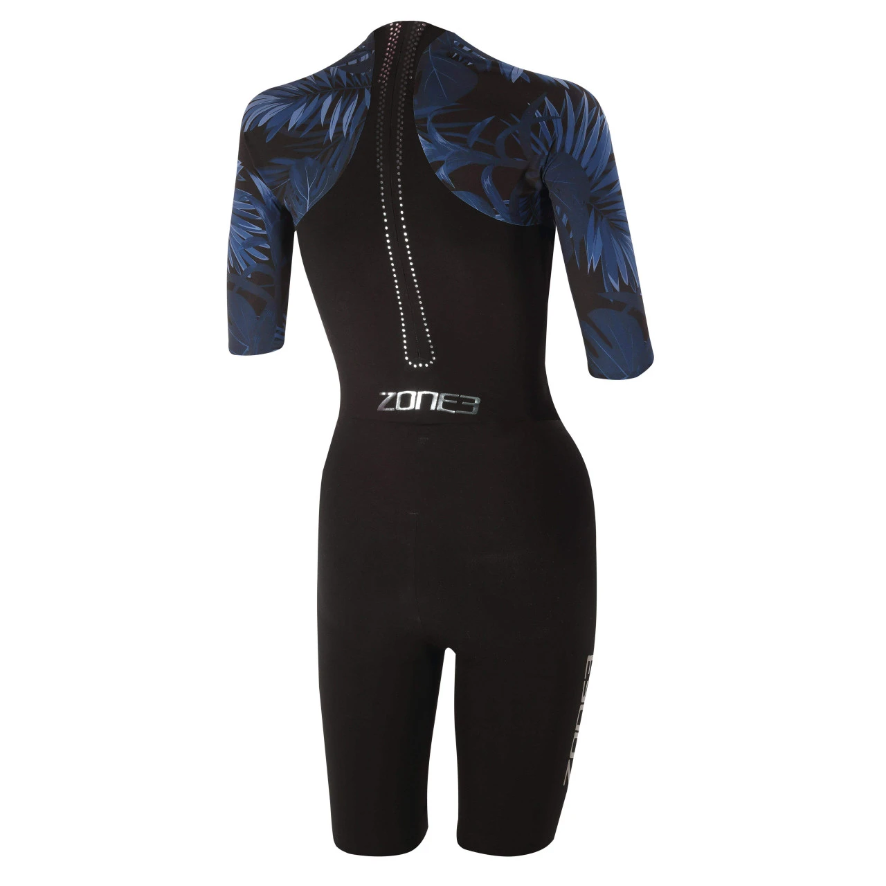 Zone 3 Zone3 - Women's Short-Sleeve Swimskin - Black/Blue - 2023 - Image 2