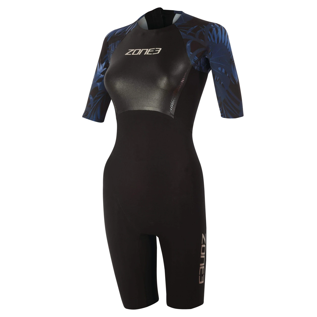 Zone 3 Zone3 - Women's Short-Sleeve Swimskin - Black/Blue - 2023