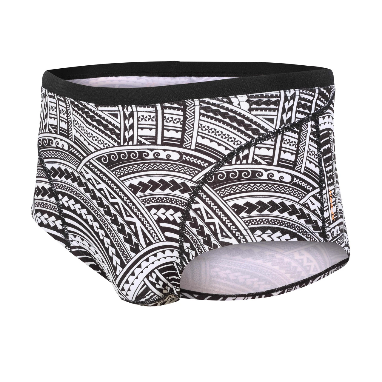 Zone 3 Zone3 - Kona Men's Speed Brief Shorts - Black/White/Orange Tribal Print - 2023