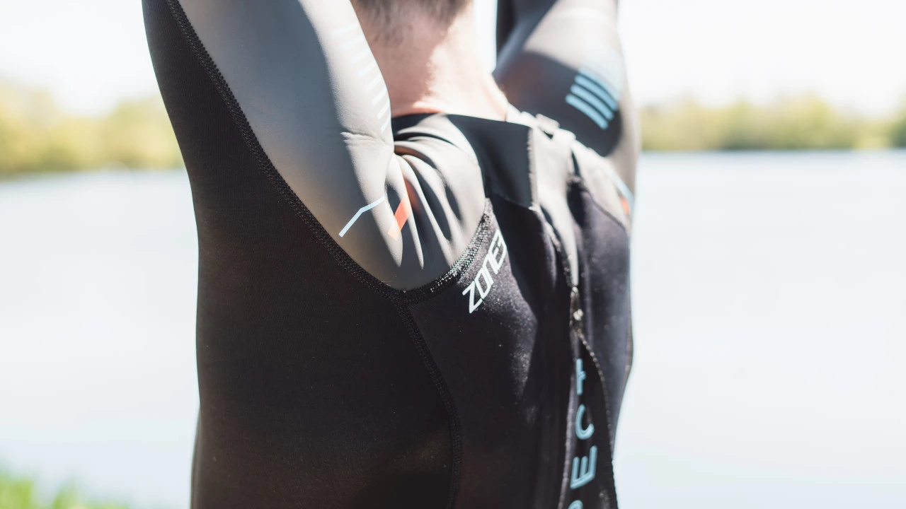 Zone 3 Zone3 - Women's Aspect 'Breaststroke' Wetsuit - Black/Blue/Orange - 2023 - Image 4